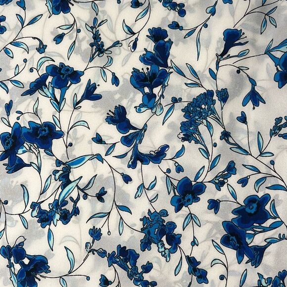 New French Connection Blue Floral Raglan Sleeve Blouse Size Small (315) - Picture 3 of 10